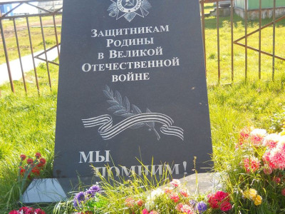 Памятник Защитникам Родины в ВОВ на  постаменте в деревне Чижа.